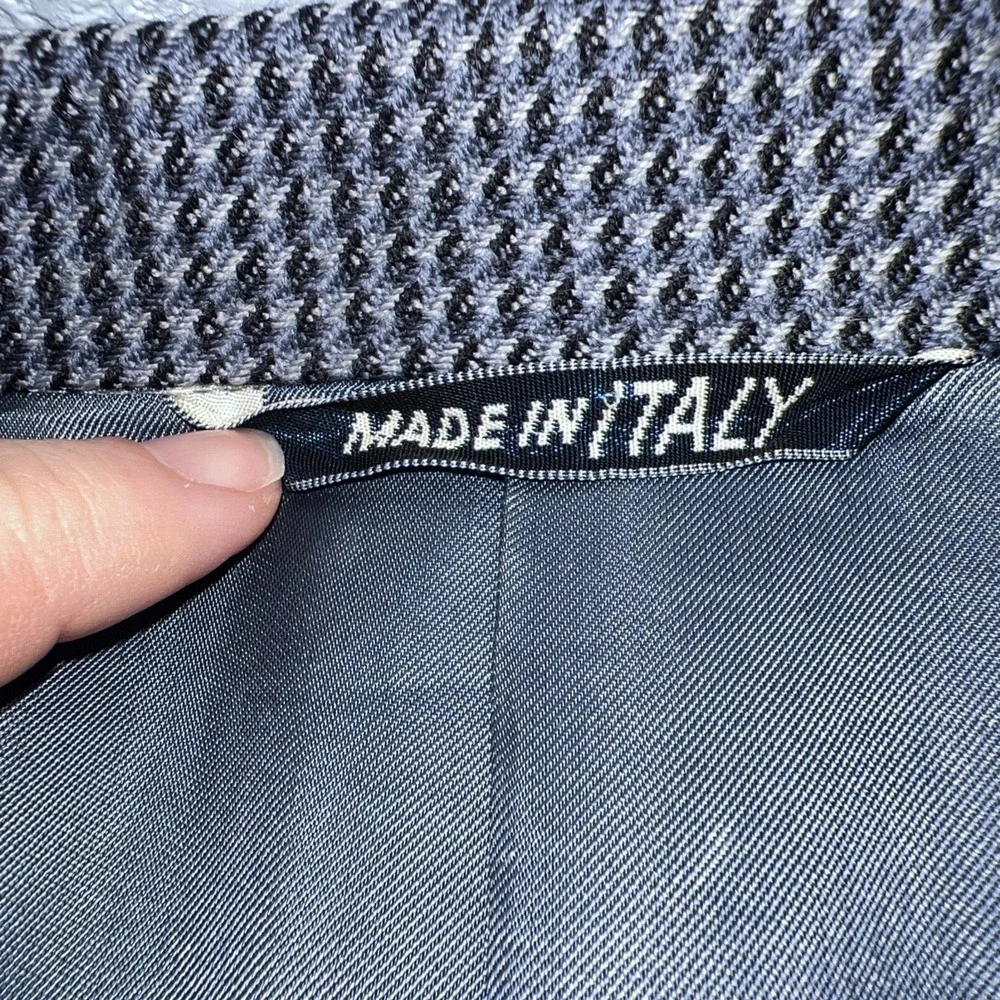 Canali Milano Field Brothers Men's Houndstooth Check Blazer Blue Gray‎ Italy 52